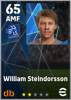 William Steindorsson — AMF, OVR 65, MAX 65