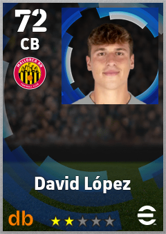David López — CB, OVR 72, MAX 72