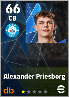 Alexander Priesborg — CB, OVR 66, MAX 66