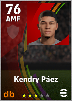 Kendry Páez — AMF, OVR 76, MAX 76