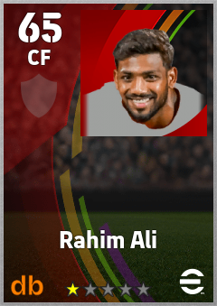 Rahim Ali — CF, OVR 65, MAX 65