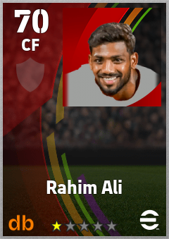 Rahim Ali — CF, OVR 70, MAX 70