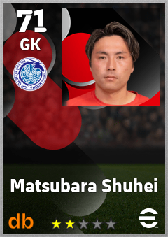 Matsubara Shuhei — GK, OVR 71, MAX 71