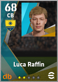 Luca Raffin — CB, OVR 68, MAX 68