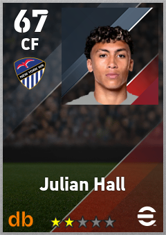 Julian Hall — CF, OVR 67, MAX 67