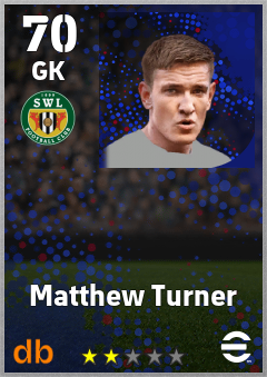 Matthew Turner — GK, OVR 70, MAX 70