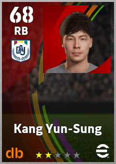 Kang Yun-Sung — RB, OVR 68, MAX 68