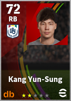 Kang Yun-Sung — RB, OVR 72, MAX 72