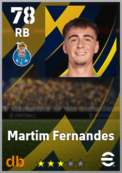 Martim Fernandes — RB, OVR 78, MAX 78
