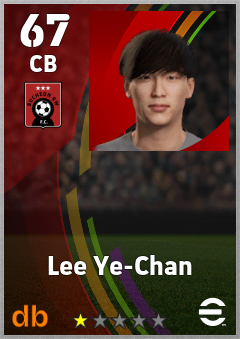 Lee Ye-Chan — CB, OVR 67, MAX 67