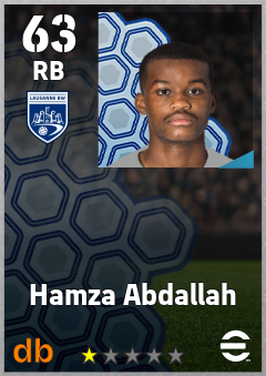 Hamza Abdallah — RB, OVR 63, MAX 63