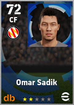Omar Sadik — CF, OVR 72, MAX 72