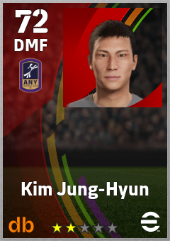 Kim Jung-Hyun — DMF, OVR 72, MAX 72