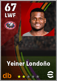 Yeiner Londoño — LWF, OVR 67, MAX 67