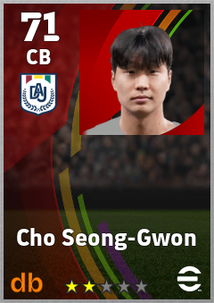 Cho Seong-Gwon — CB, OVR 71, MAX 71