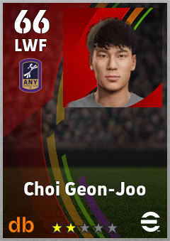 Choi Geon-Joo — LWF, OVR 66, MAX 66