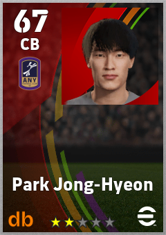 Park Jong-Hyeon — CB, OVR 67, MAX 67