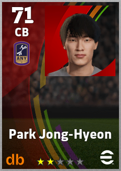 Park Jong-Hyeon — CB, OVR 71, MAX 71