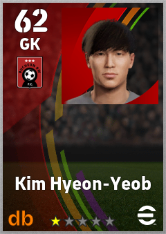 Kim Hyeon-Yeob — GK, OVR 62, MAX 62