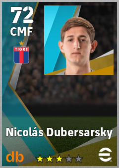 Nicolás Dubersarsky — CMF, OVR 72, MAX 72