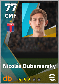 Nicolás Dubersarsky — CMF, OVR 77, MAX 77