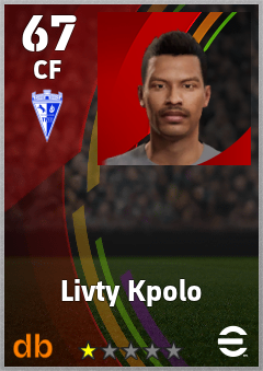 Livty Kpolo — CF, OVR 67, MAX 67