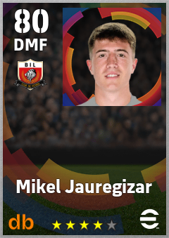 Mikel Jauregizar — DMF, OVR 80, MAX 80