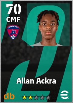 Allan Ackra — CMF, OVR 70, MAX 70