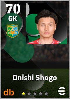 Onishi Shogo — GK, OVR 70, MAX 70