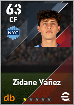 Zidane Yáñez — CF, OVR 63, MAX 63
