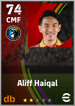 Aliff Haiqal — CMF, OVR 74, MAX 74