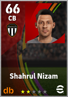 Shahrul Nizam — CB, OVR 66, MAX 66