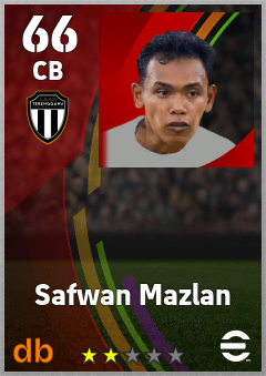 Safwan Mazlan — CB, OVR 66, MAX 66