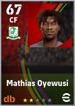 Mathias Oyewusi — CF, OVR 67, MAX 67