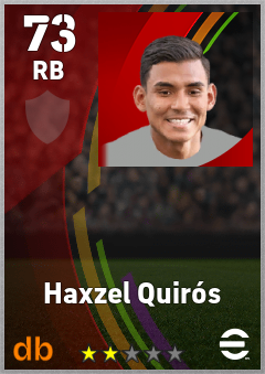 Haxzel Quirós — RB, OVR 73, MAX 73