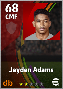 Jayden Adams — CMF, OVR 68, MAX 68