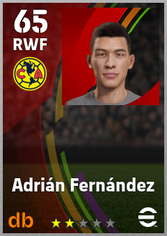 Adrián Fernández — RWF, OVR 65, MAX 65