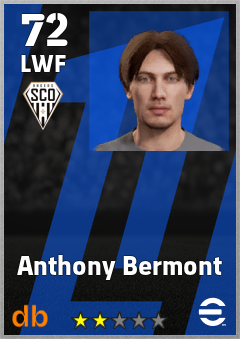 Anthony Bermont — LWF, OVR 72, MAX 72