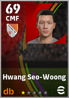 Hwang Seo-Woong — CMF, OVR 69, MAX 69