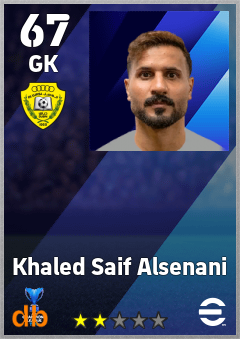 Khaled Saif Alsenani — GK, OVR 67, MAX 67