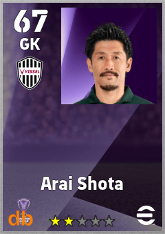 Arai Shota — GK, OVR 67, MAX 67