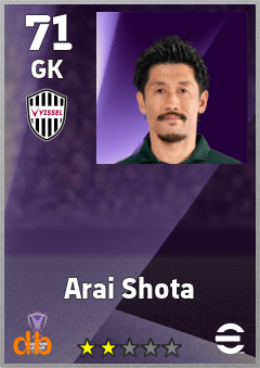 Arai Shota — GK, OVR 71, MAX 71