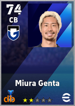 Miura Genta — CB, OVR 74, MAX 74