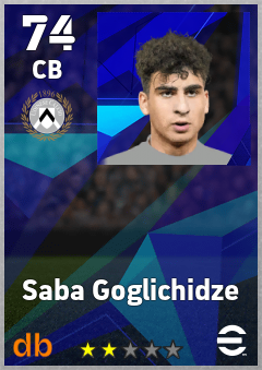 Saba Goglichidze — CB, OVR 74, MAX 74