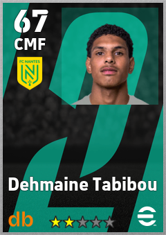Dehmaine Tabibou — CMF, OVR 67, MAX 67