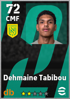 Dehmaine Tabibou — CMF, OVR 72, MAX 72