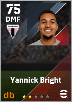 Yannick Bright — DMF, OVR 75, MAX 75