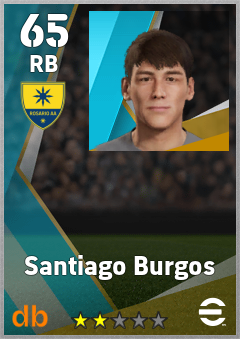 Santiago Burgos — RB, OVR 65, MAX 65