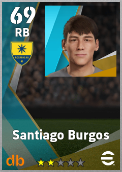 Santiago Burgos — RB, OVR 69, MAX 69
