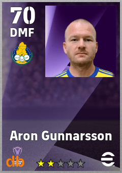 Aron Gunnarsson — DMF, OVR 70, MAX 70